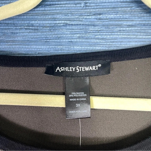 Womens Ashley Stewart Size 3X Brown Beaded NWT Floral - Picture 2 of 6